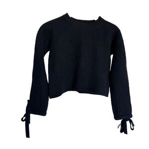 AllSaints Sura Jumper Wool Blend Tie Wrist Sweater Women’s Navy Blue XS